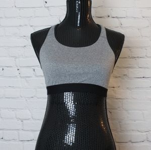Old Navy Active Gray Racetrack Sports Bra (L)